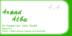 arpad albu business card