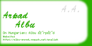 arpad albu business card